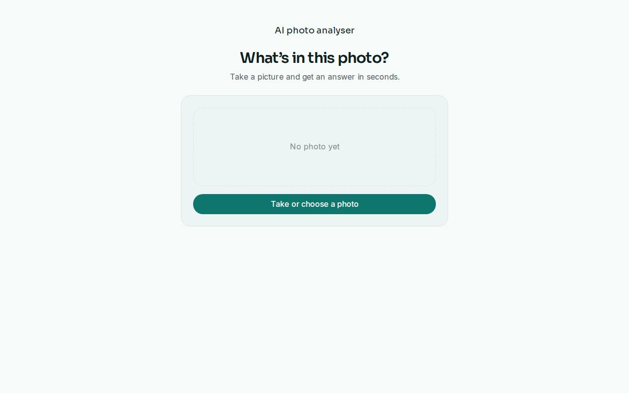 AI photo analyser