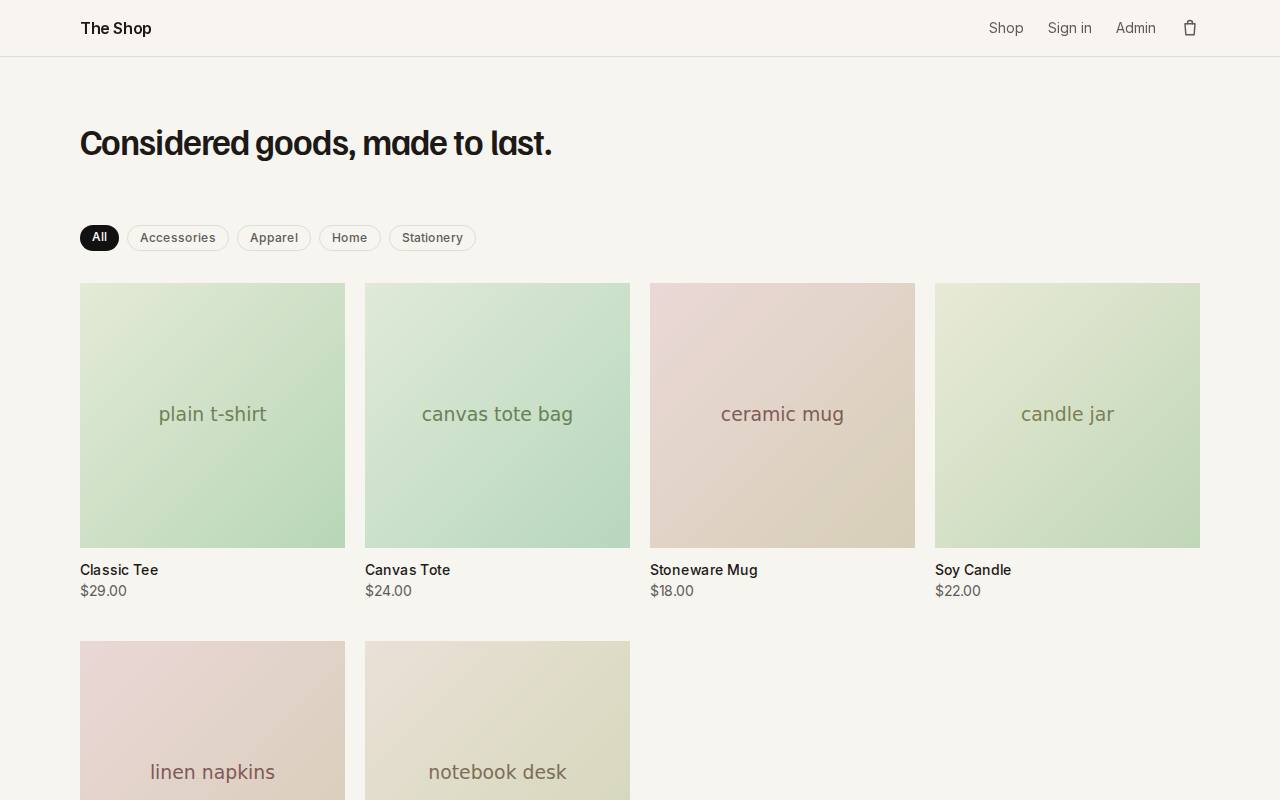 Ecommerce store