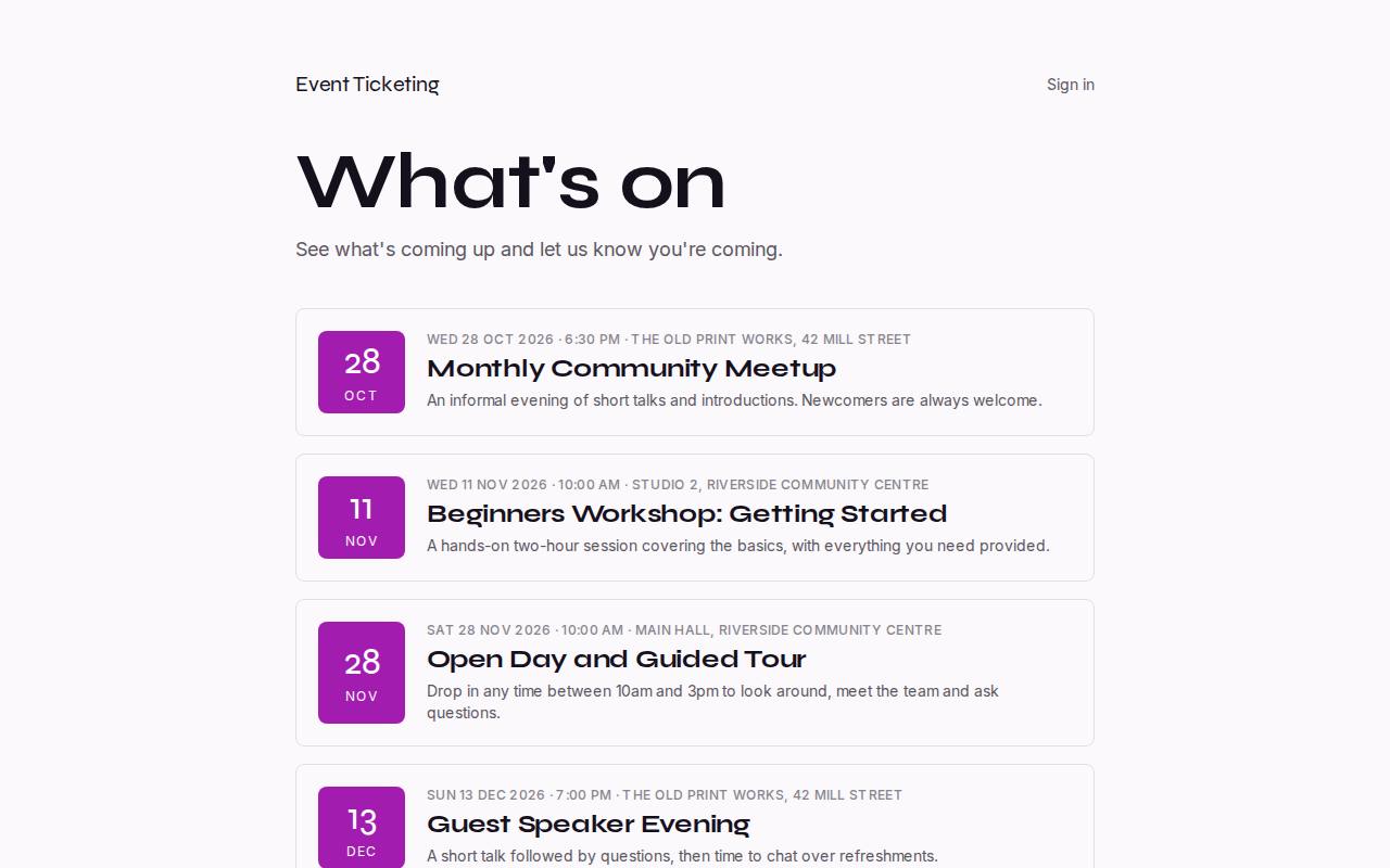Event Ticketing
