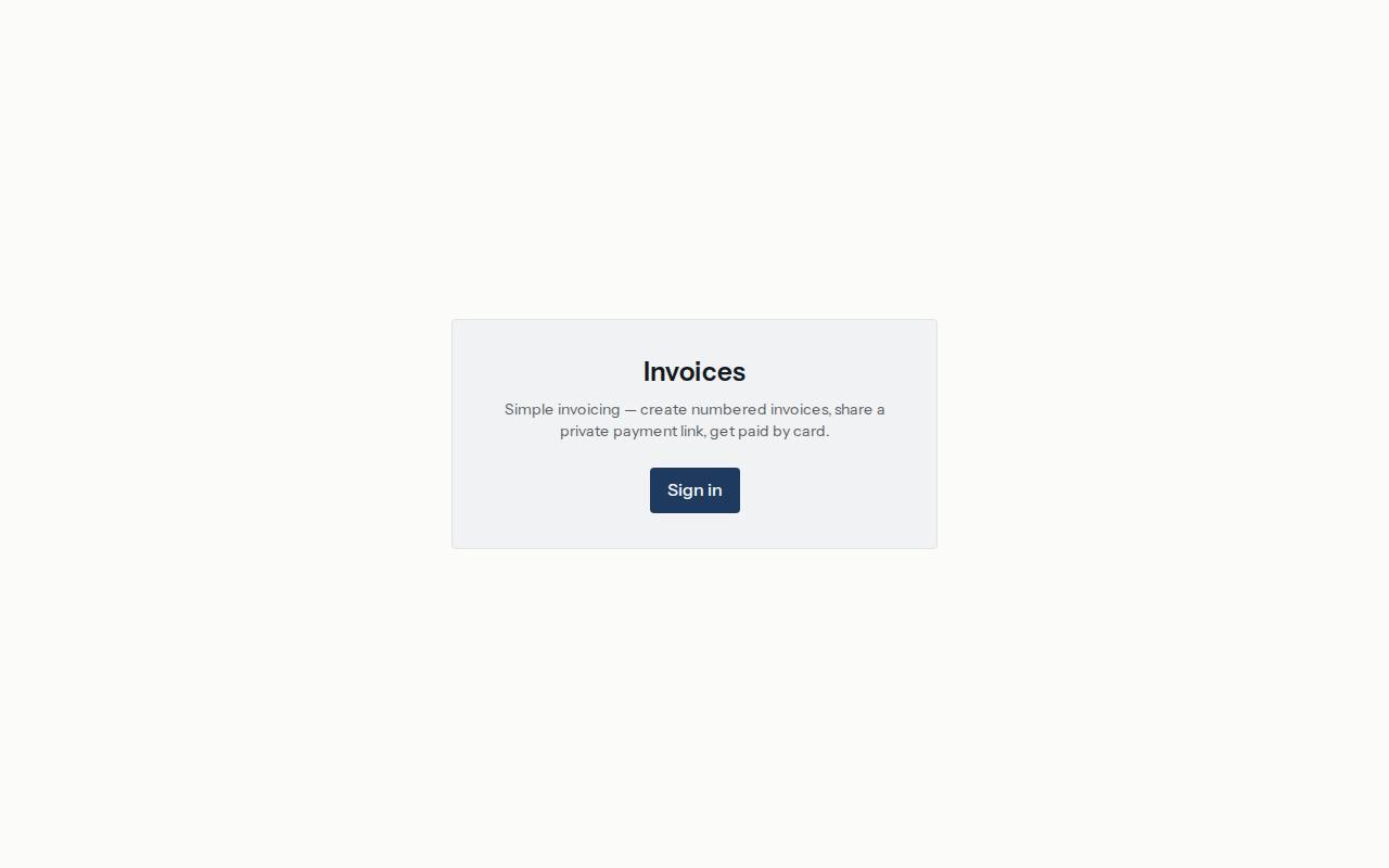 Invoicing