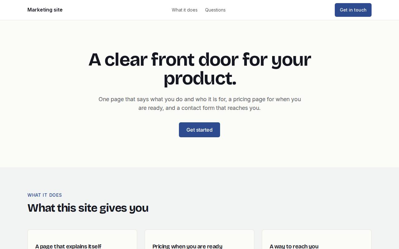 Marketing site