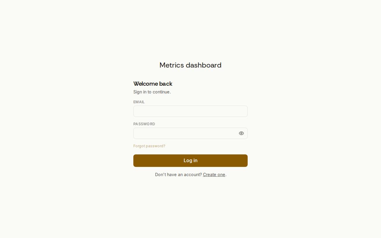 Metrics dashboard
