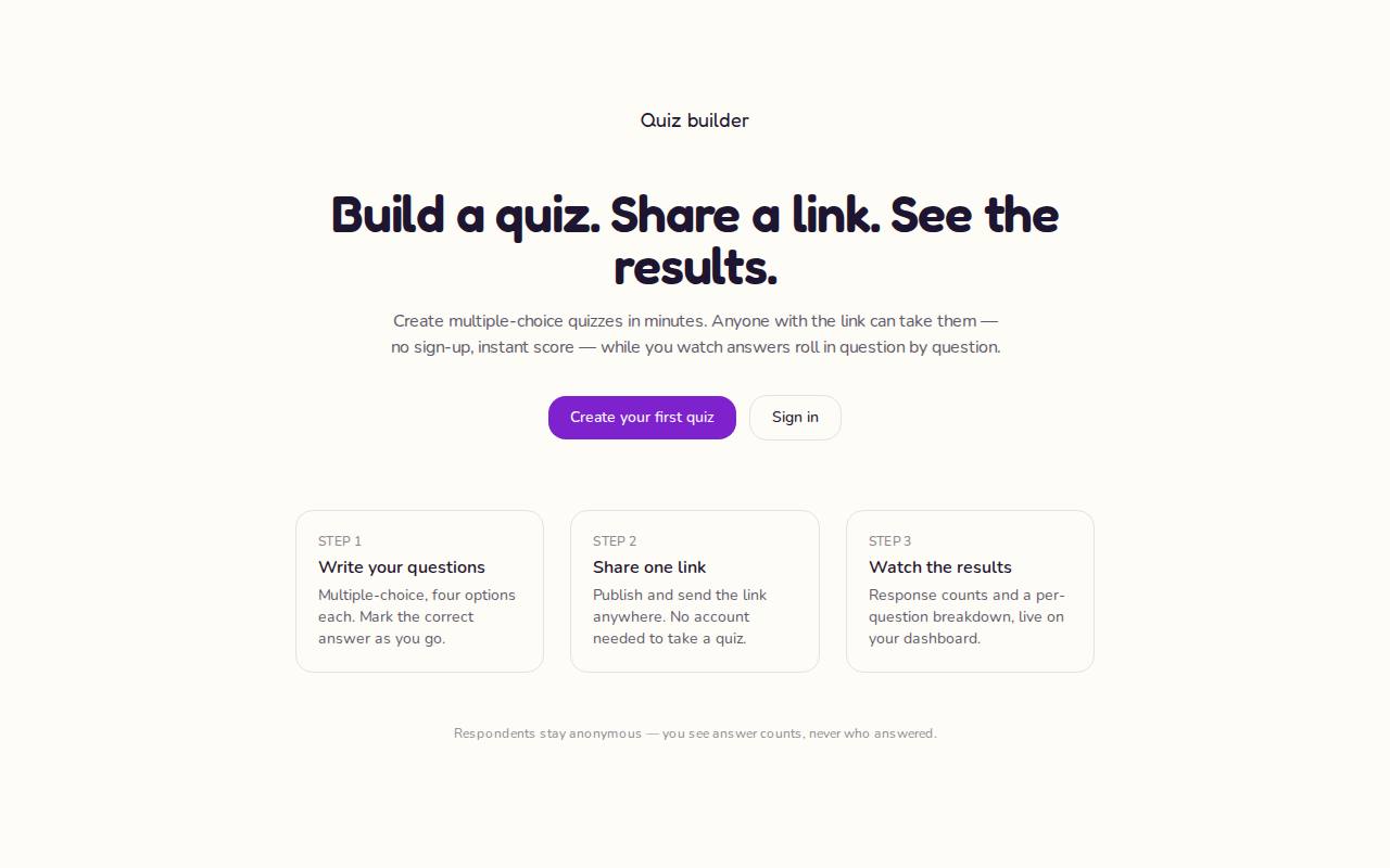 Quiz builder
