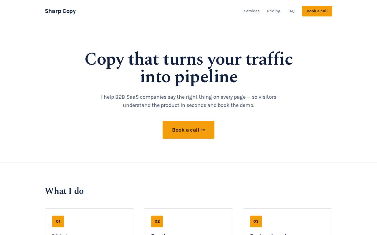 Services landing page