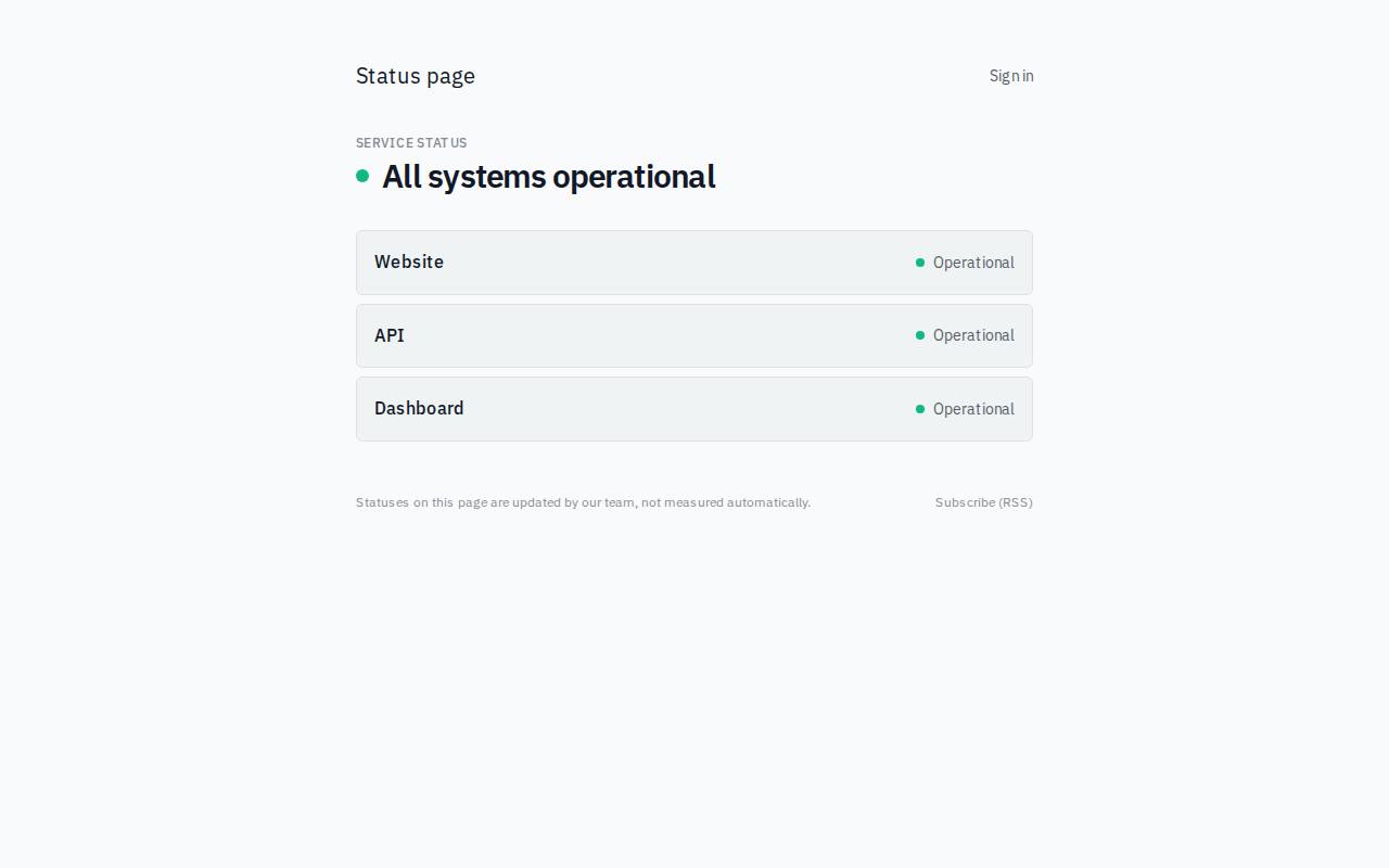Status page